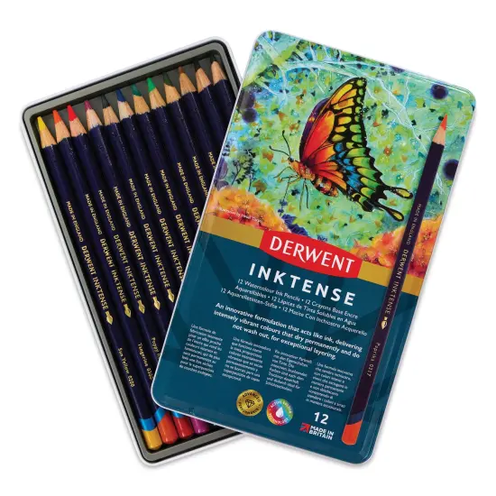 Derwent Inktense Pencils - Assorted Colors, Tin Box, Set of 12 {2}