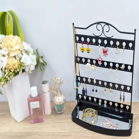 Mango Steam Tabletop Mirror Base Stud Earring Jewelry Organizer {5}