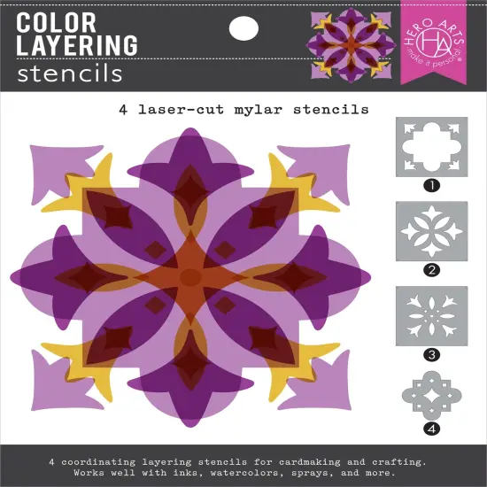 Hero Arts Color Layering Stencil Set 6"X6"-Tile {1}