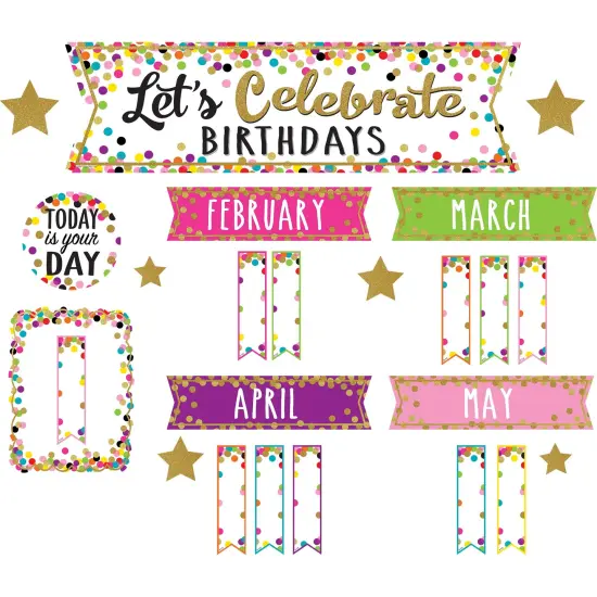 Confetti Lets Celebrate Birthdays Mini Bulletin Board Set {1}