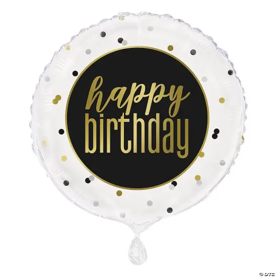 Metallic Happy Birthday 18" Mylar Balloon {2}