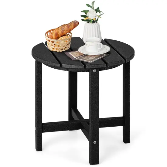 Costway 18'' PatioRound Adirondack Side Table Weather Resistant HDPE Garden {7}