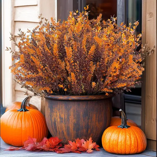10 Bundles Artificial Fall Flowers for Outdoors Fall Decorations {2}