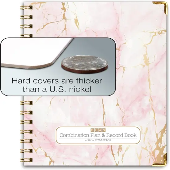 Hardcover Combination Plan and Record Book(Pink Marble) {3}