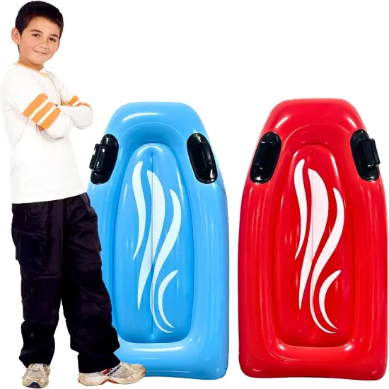 4E&rsquo;s Novelty 2 Pack Inflatable Body Boards with Handles for Beach Pool Water Slides Summer Toys for Kids & Adults {1}