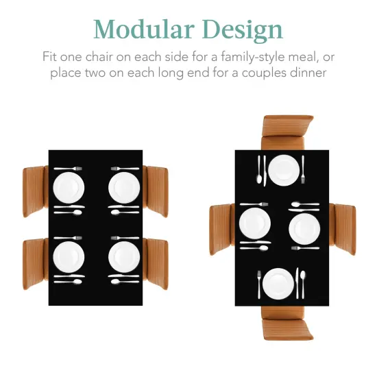 Best Choice Products 5-Piece Kitchen Dining Table Set w/ Glass Tabletop, 4 Faux Leather Chairs Camel/Black {4}