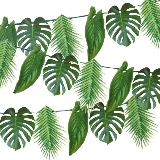 Summer Tropical Palm Leaf Garland Party Decorations, Length 2.6M, 8.5 FT, Green {1}