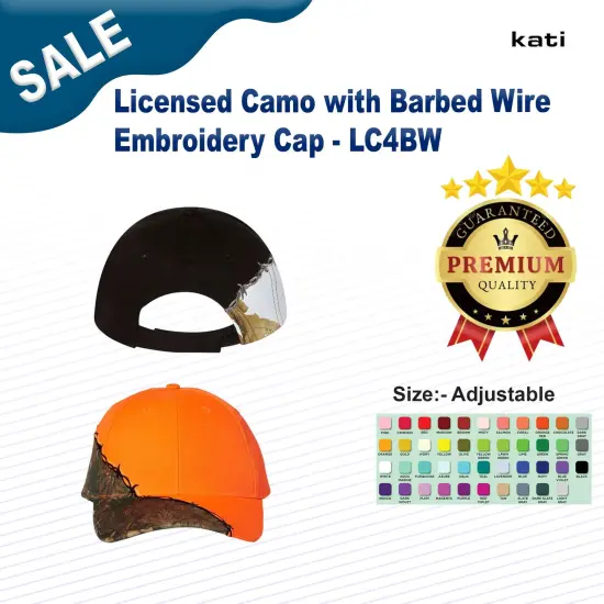 Kati&reg; Licensed Camo with Barbed Wire Embroidery Cap Black/ Realtree AP {3}