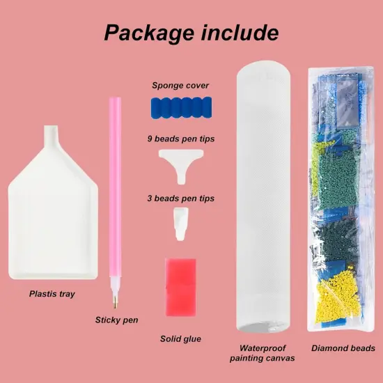 2-Piece Diamond Painting Kits for Adults，5D DIY Full Drill Round Art Gems Mountains Waterfall Diamond Art Perfect for Home Wall Deco Diamond Decor {5}