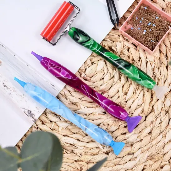 Diamond Painting Accessories & Tools Set - 13 PCS Art Pens, Thread Tips, Anti-Fall Tools, Wax - Ergonomic for DIY Craft {4}