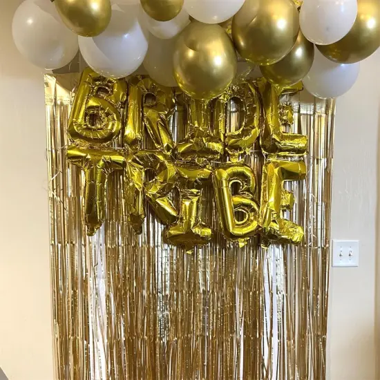 Metallic Gold Balloons Set, Pack of 35 12 Inch White Gold Confetti Latex Balloon, Gold and White Birthday Party Balloons {3}