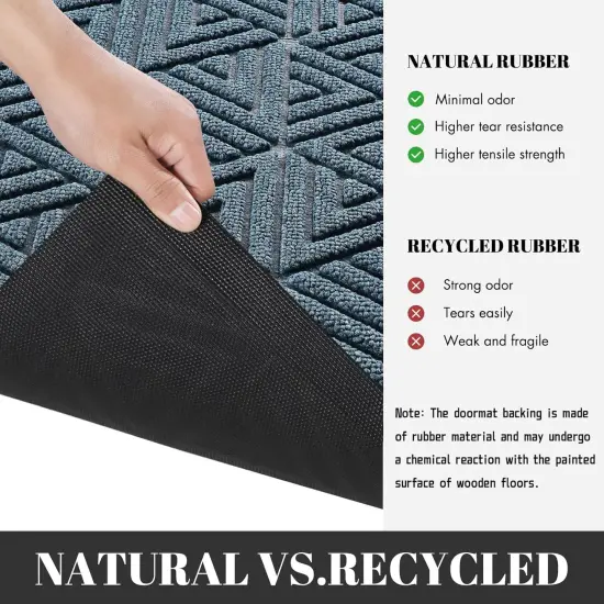 Front Door Mat Outside Entrance 29.5 x 17, Waterproof and Washable Outdoor Mat, Non Slip Rubber Backing, Heavy Duty Welcome Matt for Home Entry Floor Porch Garage Office, Low Profile, Mix Blue {4}