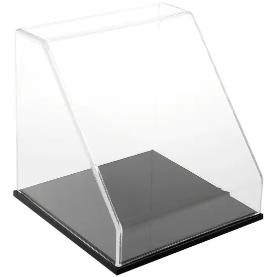Plymor Clear Acrylic Slanted Front Display Case, 10" x 10" x 10" Black (Mirrored) {2}