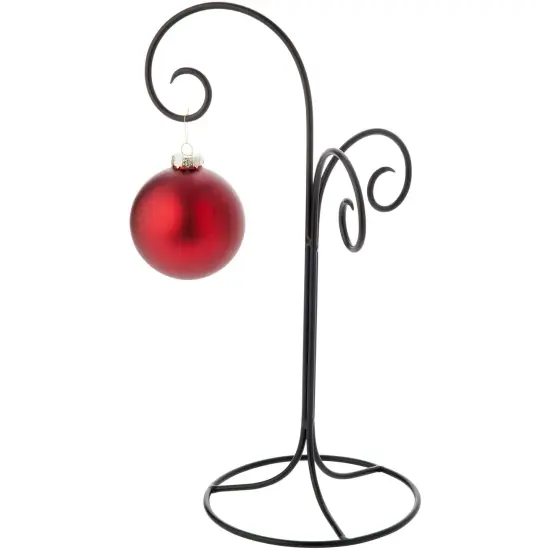 Bard's Black Wrought Iron 3 Arm Ornament Stand, 17" H x 7.5" W x 7.5" D {3}