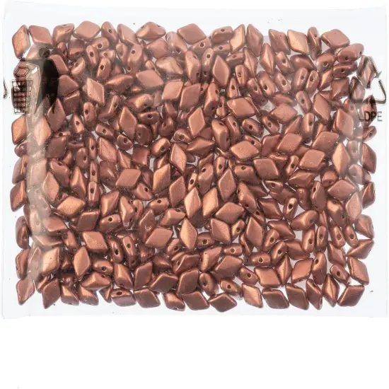 Matubo 2-Hole Czech Glass Metallic Gemduo Beads, 50g BronzeVintage Copper {2}