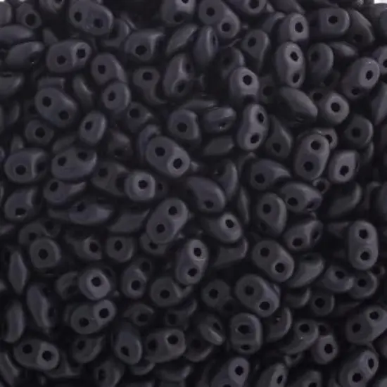 Matubo 2-Hole Czech Glass Opaque Superduo Beads, 100g Jet Matte {1}