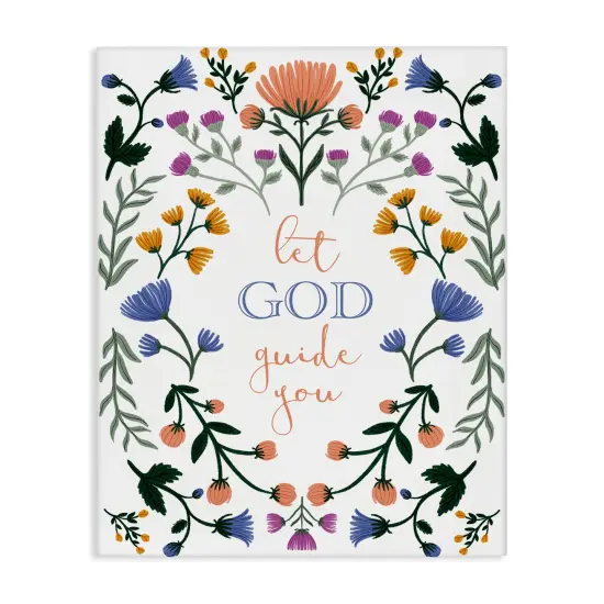 Stupell Industries Floral Let God Guide You Canvas Design by Angel Nicole {1}