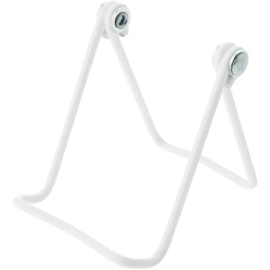 Bard's Adjustable Vinyl Covered White Wire Easel Stand, 3" H x 3" W x 3.25" D {1}