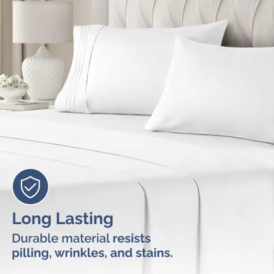 King Pillow Cases Set of 2 - Hotel Quality Queen Pillowcase Covers - Ultra-Soft, Comfortable, Cozy Bedding for Women, Men, Kids & Teens - Wrinkle Free & Machine Washable - White (No Pillows Included) {4}