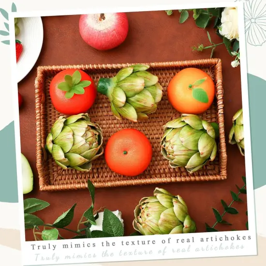 6 Pcs - Green Artificial Artichokes {4}