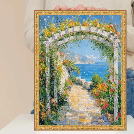 Contemporary Modern Slim Bright Gold Pebbled Texture Picture Frame 9x9 frame {7}