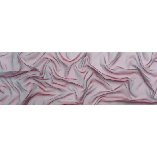 1 Yard Ice Blue & Berry Red Iridescent Silk Voile Chiffon Like Fabric, 54 Inches Wide {3}