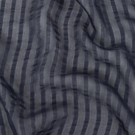 1 Yard Navy Silk Georgette Fabric with Twill Stripes Lightweight 53 Inch Width {1}