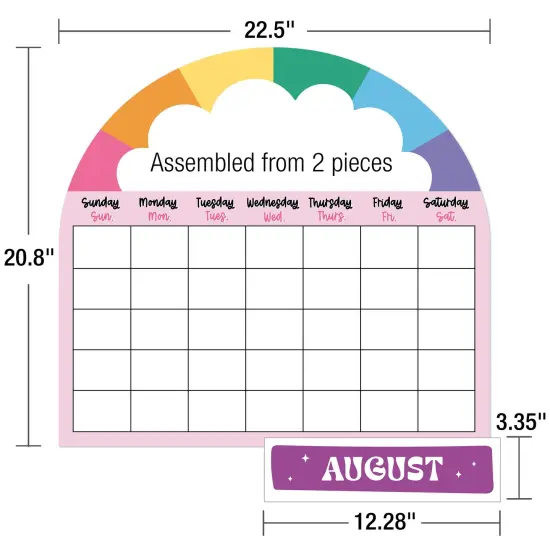 Happily Ever Elementary Retro Remix 107-Piece Calendar Bulletin Board Set, Undated With Monthly Headers, Cover Ups, Weather, Days of Week Chart, Cards, and More Classroom Decor {3}