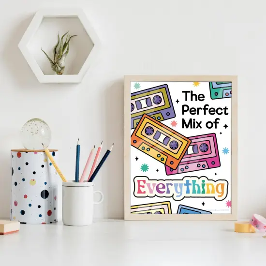 Happily Ever Elementary Retro Remix 12-Piece Motivational Posters, 70s and 80s Groovy, Inspirational Wall Art With Positive Affirmations for Classroom and Room Decor {4}