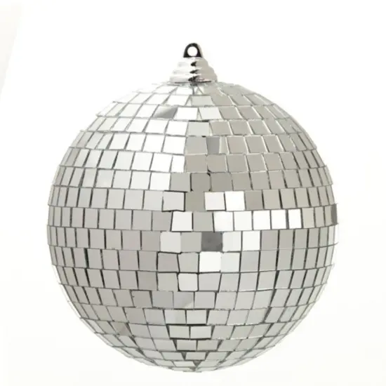 6" Silver Disco Ball Ornament {1}