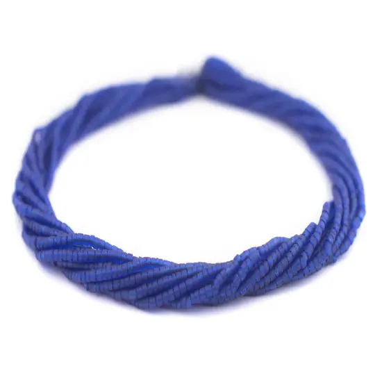 The Bead Chest 2mm Glass Seed Beads - Full Strand of Afghani Tribal Beads (Navy Blue) - Bunch of 10 Strands {3}