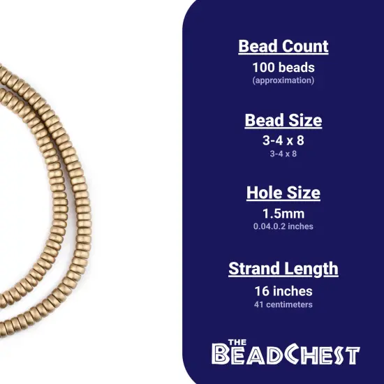 The Bead Chest Gold Disk Natural Wood Beads (4x8mm): Organic Eco-Friendly Wooden Bead Strand for DIY Jewelry, Crafts, Necklace and Bracelet Making {3}