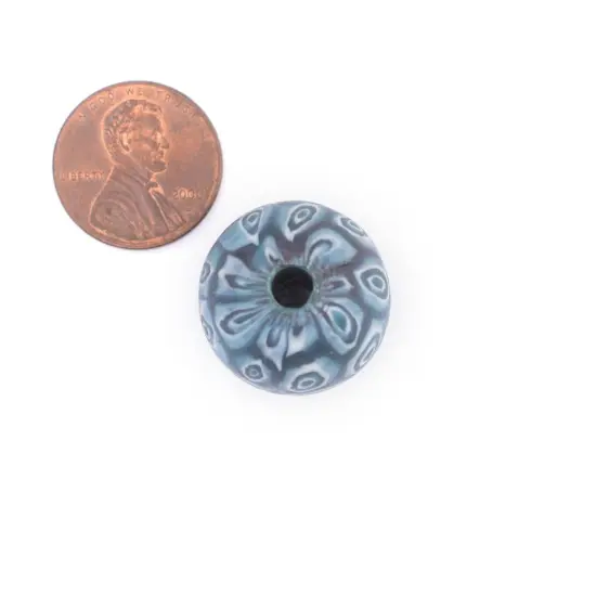 The Bead Chest Blue Mosaic Jatim Java Bead (Single Bead, 20mm) {2}