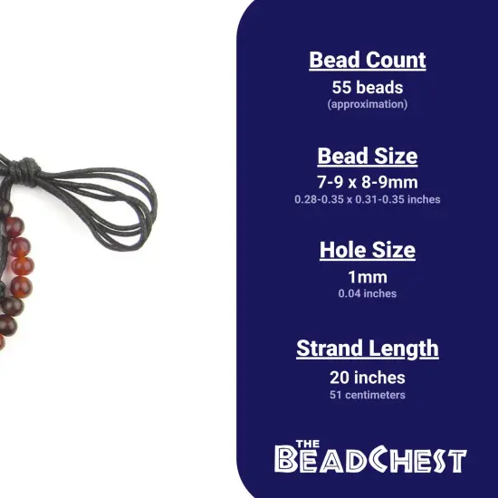 The Bead Chest Amber Round Horn Beads 8mm Brown 20 Inch Strand {3}