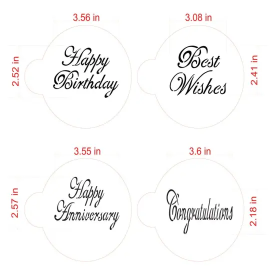 Script Celebration Cookie Stencil Set | C568 by Designer Stencils | Cookie Decorating Tools | {2}