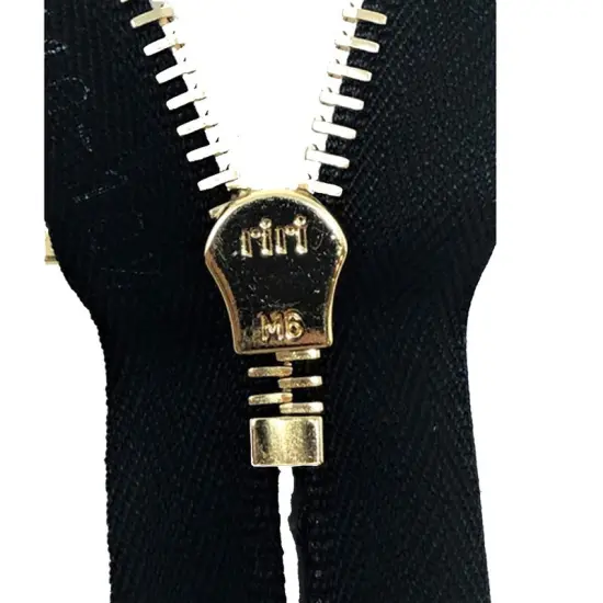 Zipper &ndash; Black 6MM Brass Teeth Closed Bottom 7" {4}