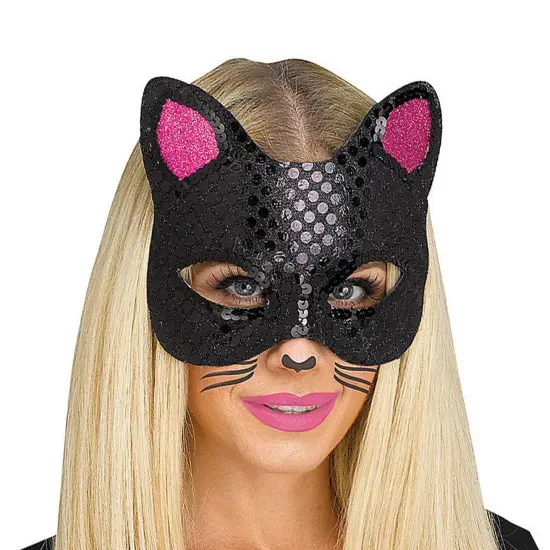 Cat Mask with Tattoos Black Cat {3}