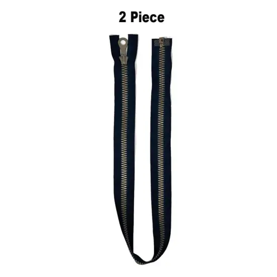 Zipper &ndash; Black 25.5" Plastic Molded 3 Brown Teeth Separating Open Bottom {1}