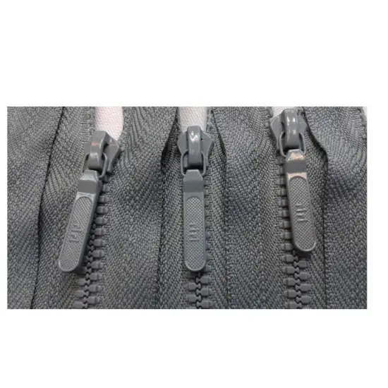 Zipper Grey 5" Molded Plastic 4MM Closed Bottom {1}