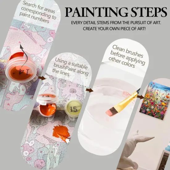 Painting by Number Flowers with 3 Brushes {4}