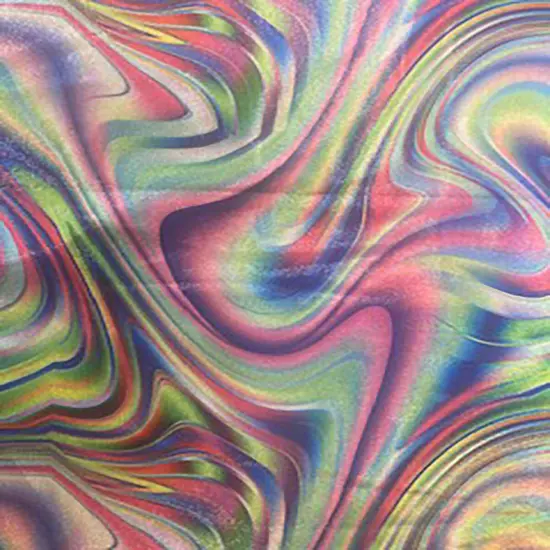 1 Yard Volcano Abstract Rainbow Polyester Spandex Fabric 58/60 Inch Width Orange Green Combo {3}