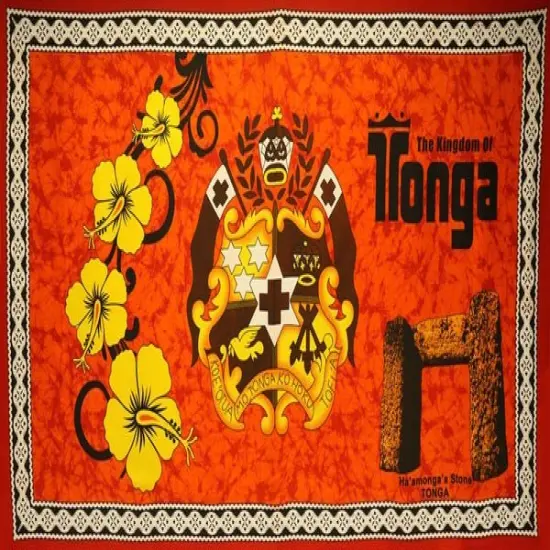 Kingdom of Tonga Ha&rsquo;amonga &lsquo;a Maui Polyester Sarong 72" L x 45" W Orange {1}
