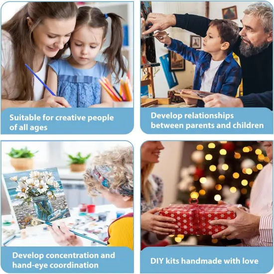 Flowers Paint by Numbers Kit for Adults Beginner, Daisy Paint by Numbers -9.84x9.84 inch {4}