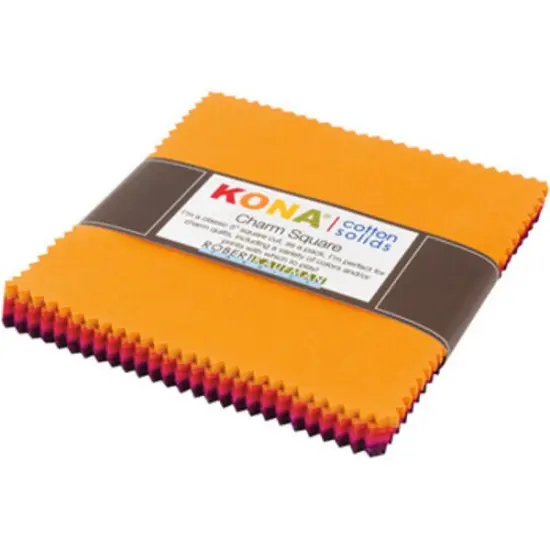 Kona Solid 5" Square Pack (Charm Pack / Charm Square) in Warm byfor Robert Kaufman (CHS-723-42) {1}