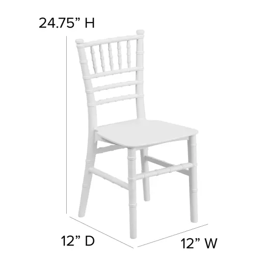 Emma and Oliver 10 Pack Child&rsquo;s All Occasion Resin Chiavari Chair for Home or Home Based Rental Business White {4}