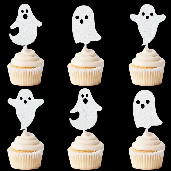 24pcs Halloween Ghost Cupcake Toppers {1}