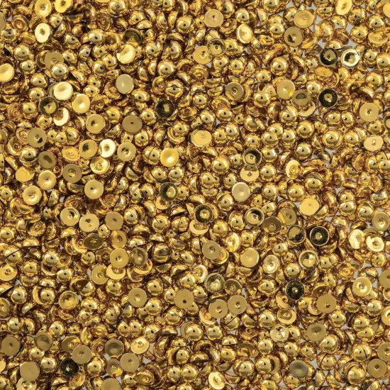 Crystal Lane DIY SS12(3mm) Plastic Pearl Flatback Rhinestones, 1850pcs Metallic Gold {1}