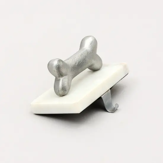 Marble & Matte Polish Stocking Holder - Dog Bone Design {4}