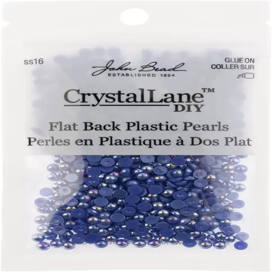 Crystal Lane DIY SS16(4mm) Plastic Pearl Flatback Rhinestones, 975pcs Dark Blue AB {3}