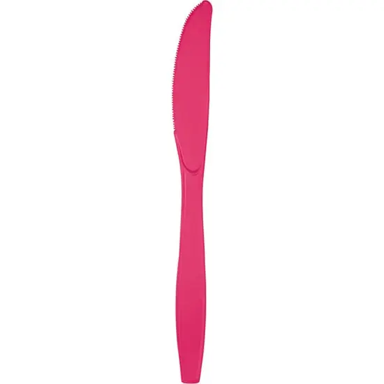 288 pc Bulk Hot Magenta Plastic Knives {1}